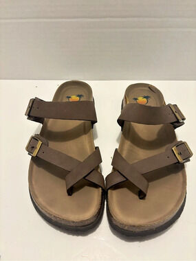 Maui Island Brown Buckle Sandals